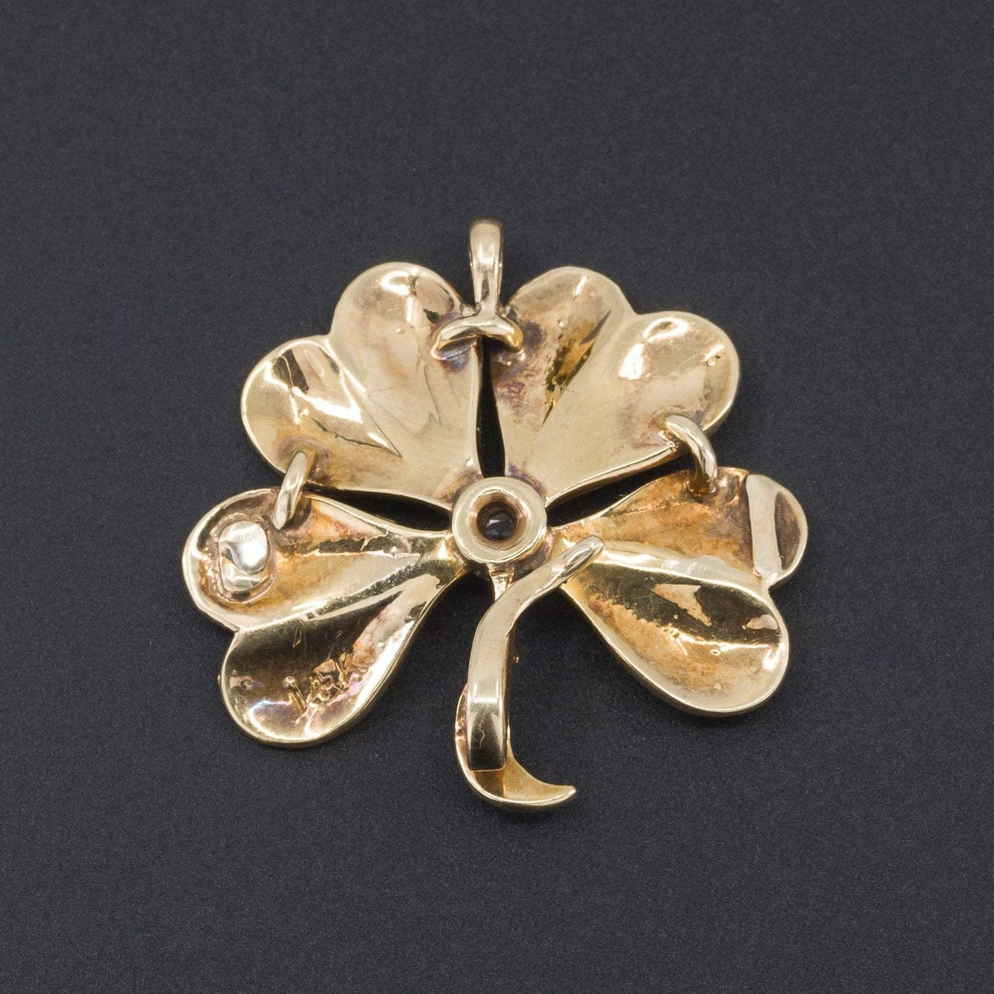 Antique Four Leaf Clover Pendant | Pearl & Diamond Clover Pendant