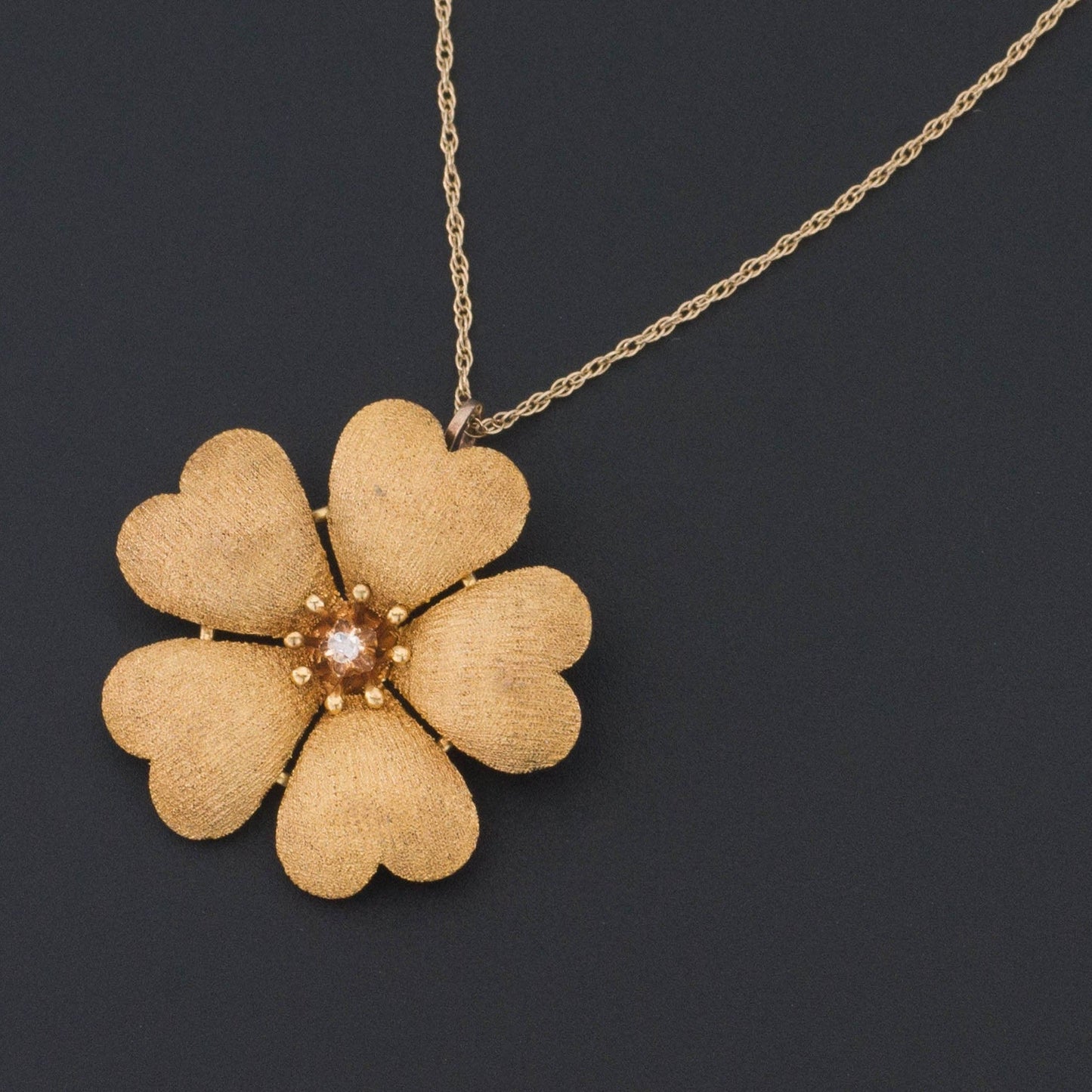Antique Flower Pendant of 14k Gold