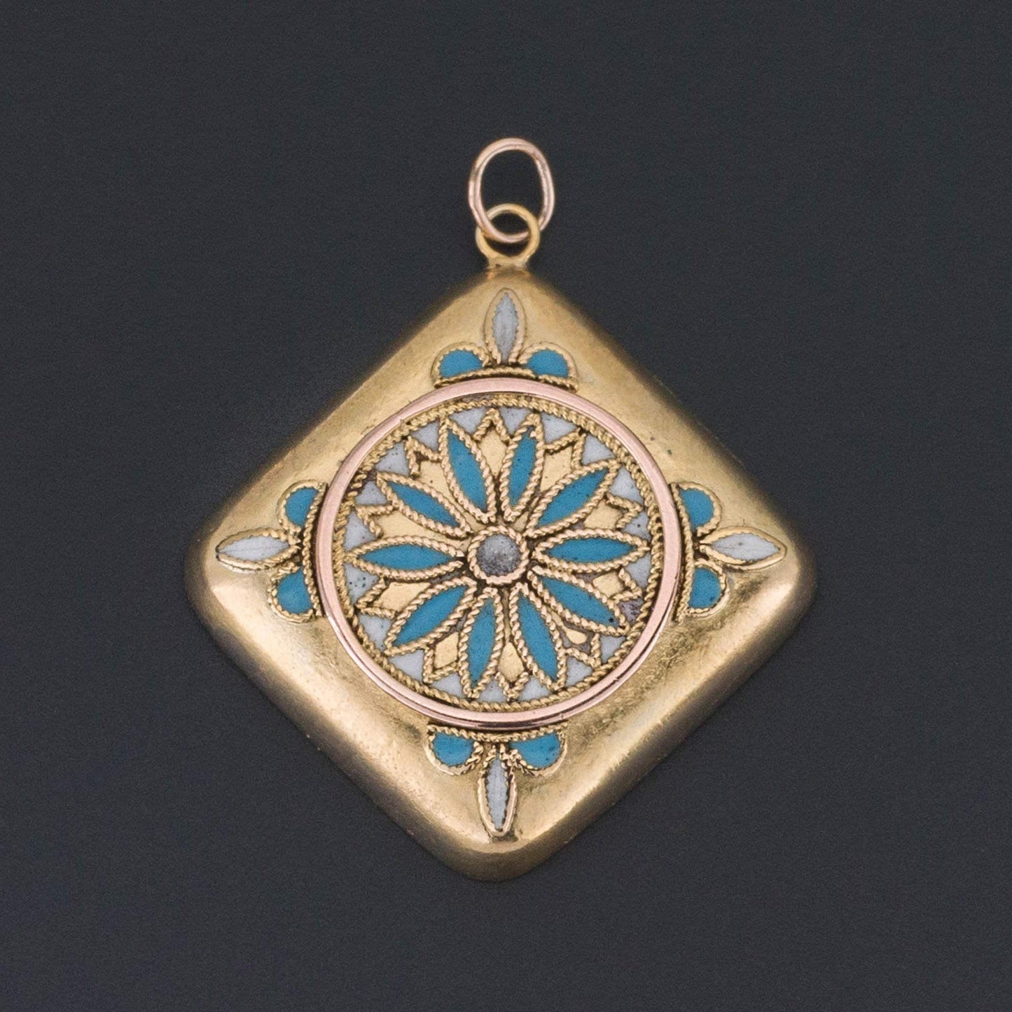 Antique Enamel Pendant | Blue & White Enamel Pendant