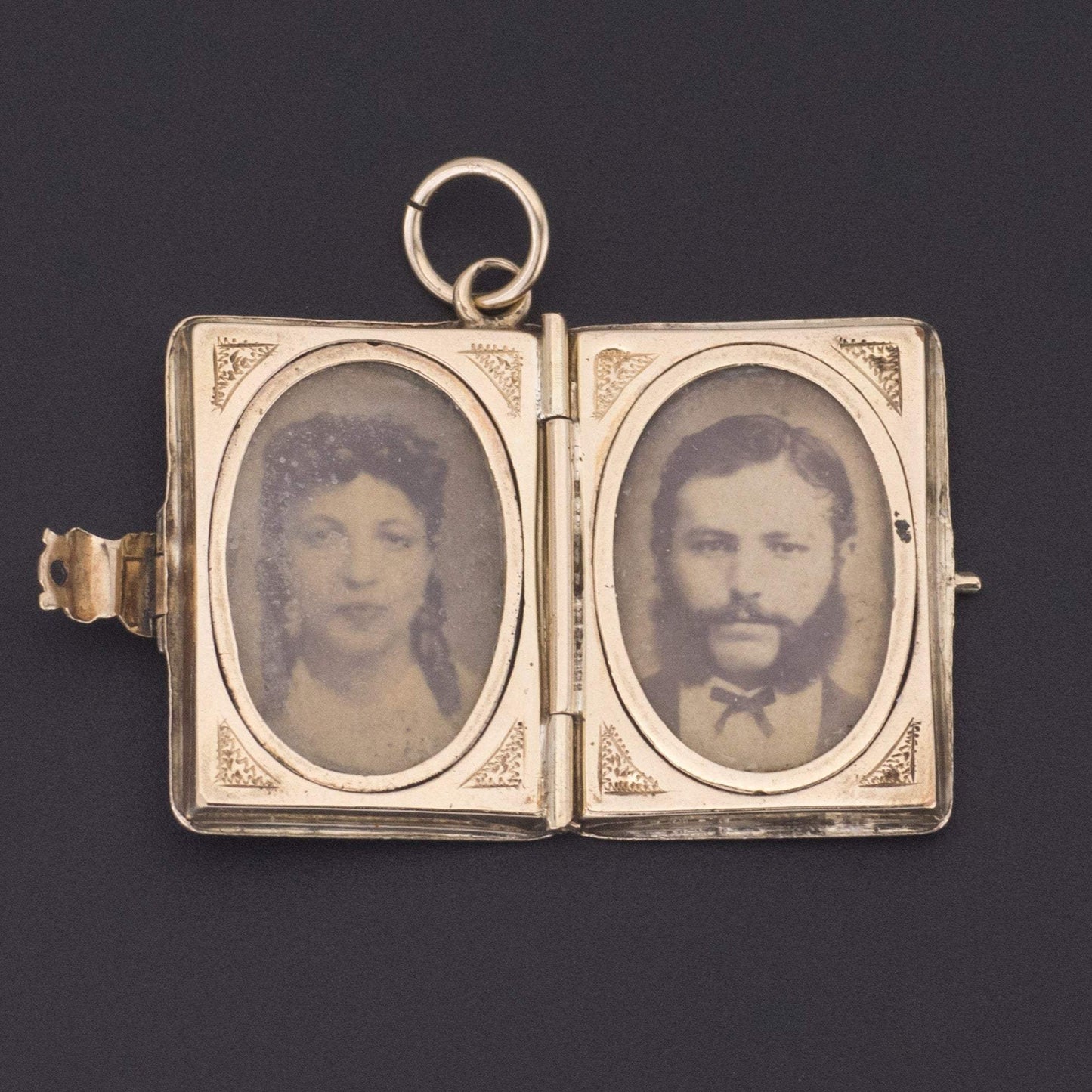 Antique Gold and Enamel Book Locket | 14k Gold Locket