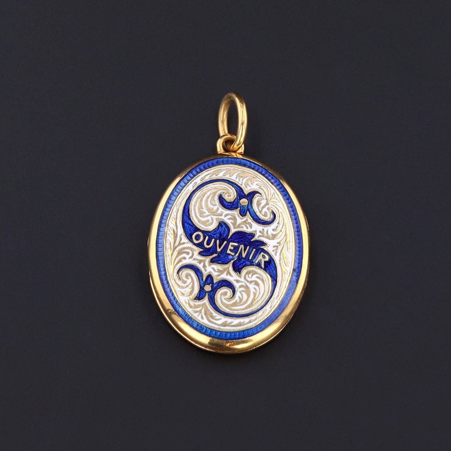 Antique Enamel ¡®Souvenir¡¯ Locket of 14k Gold