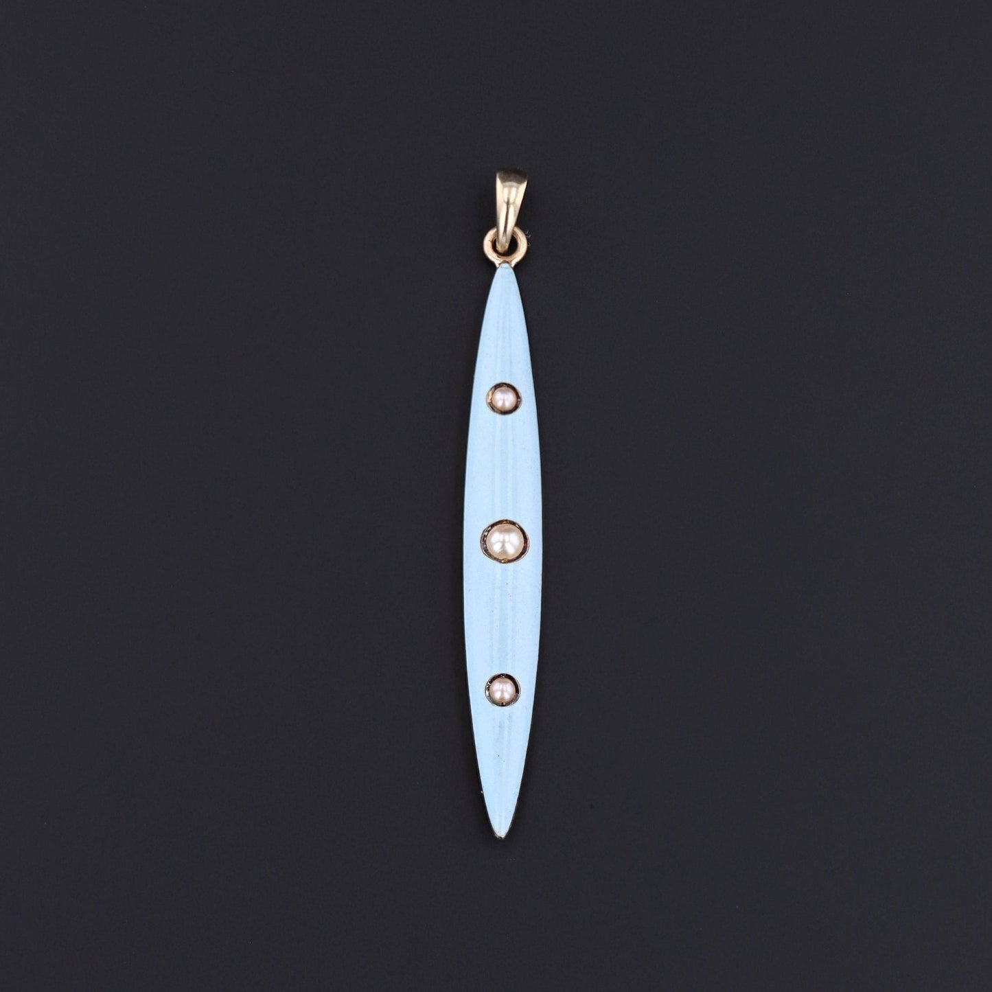 Antique Enamel Pendant | 14k Gold, Enamel & Pearl Pendant