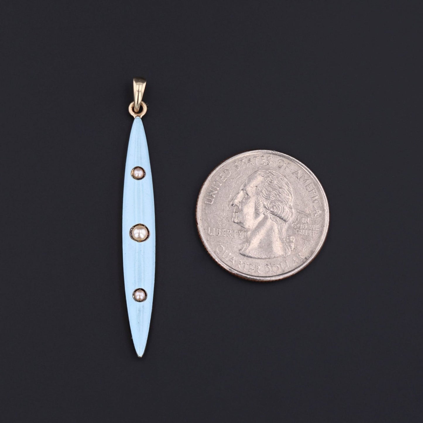 Antique Enamel Pendant | 14k Gold, Enamel & Pearl Pendant