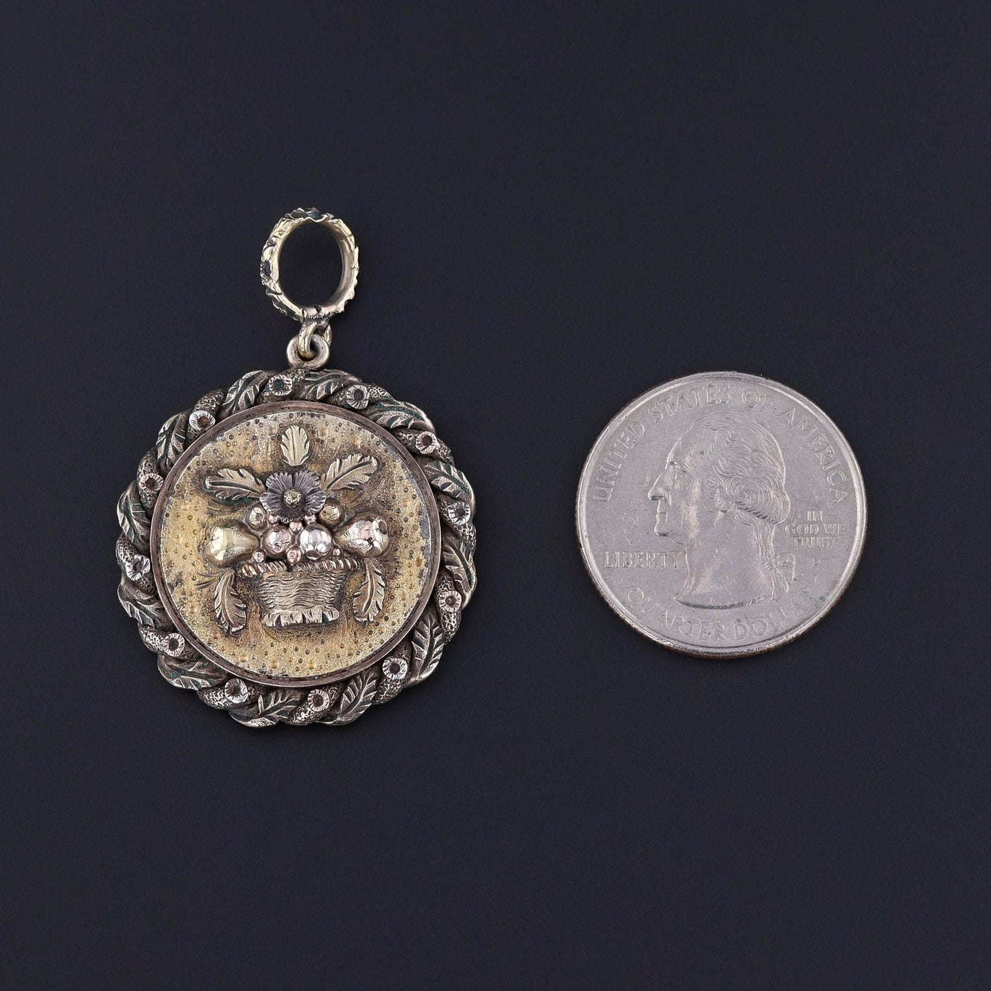 Antique Giardinetti Pendant of 10k Gold
