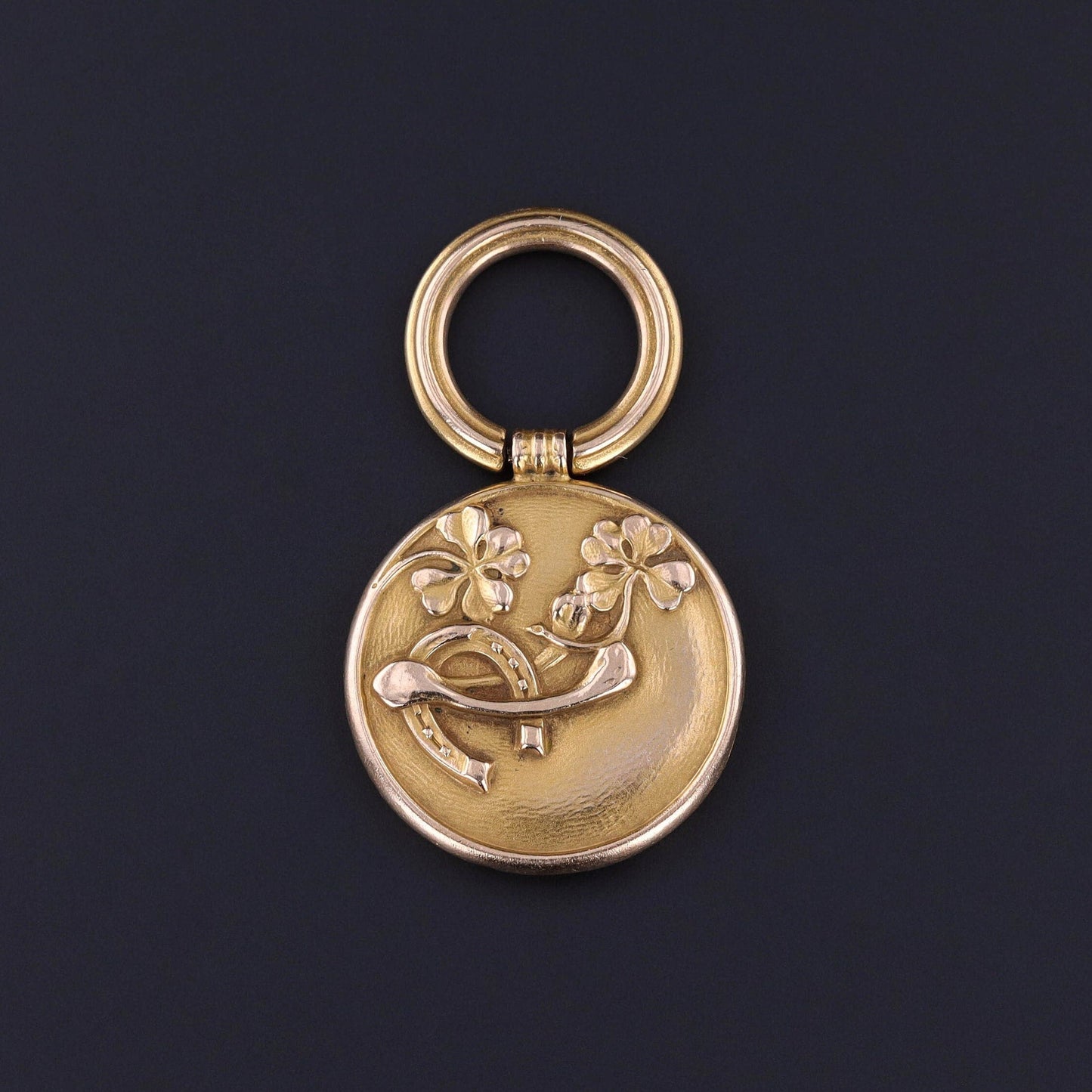 Antique Good Luck Pendant of 10k Gold