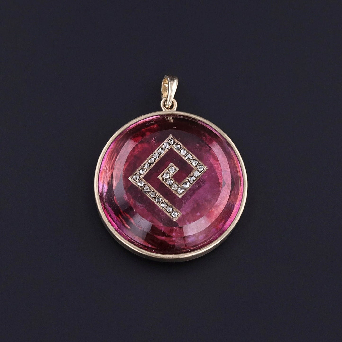 Antique Greek Key Pendant of 14k Gold