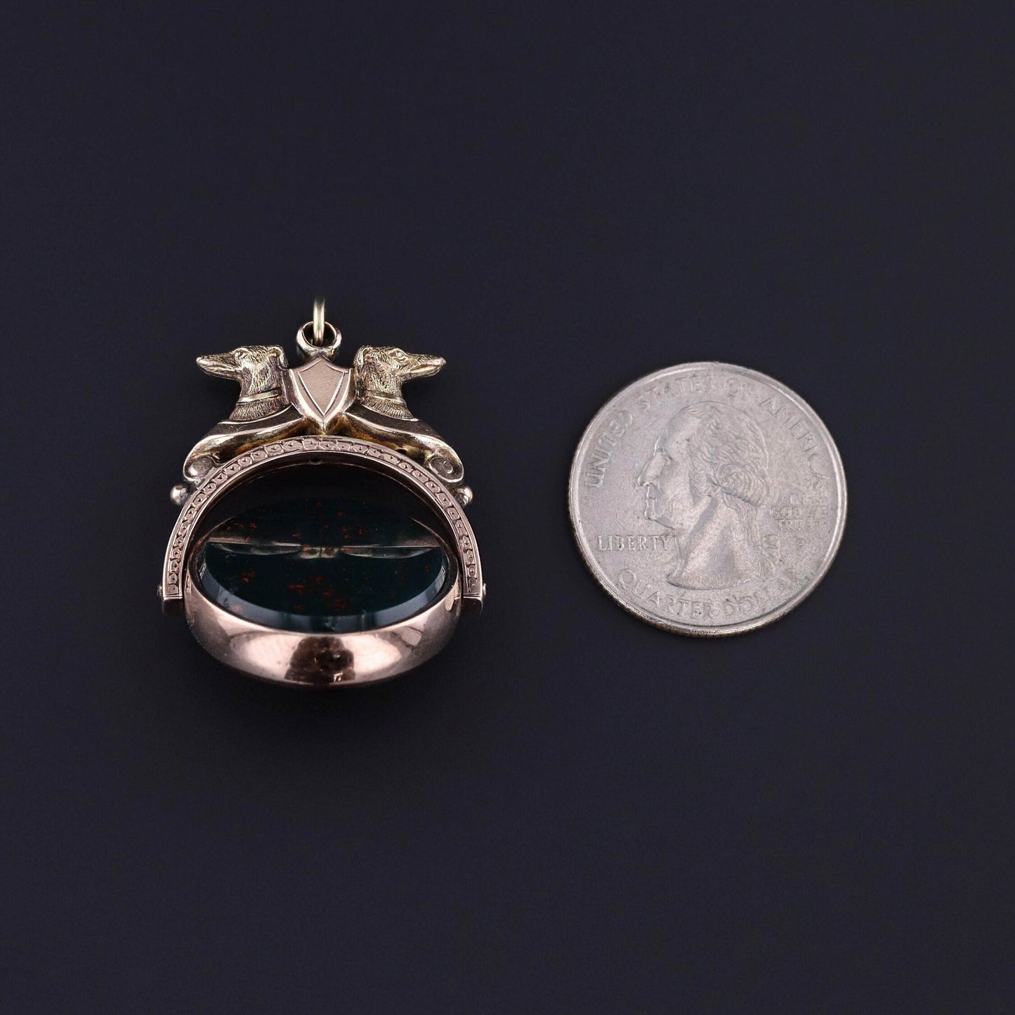 Antique Greyhound Dog Pendant of 10k Gold