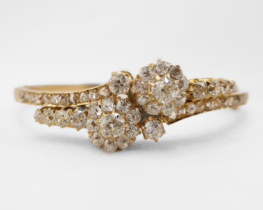 Victorian Diamond Double-Flower Bangle