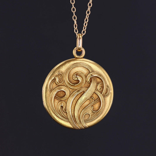 Antique Gold Locket | Art Nouveau Locket