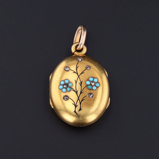 Antique Forget-me-Not Locket | Antique Locket