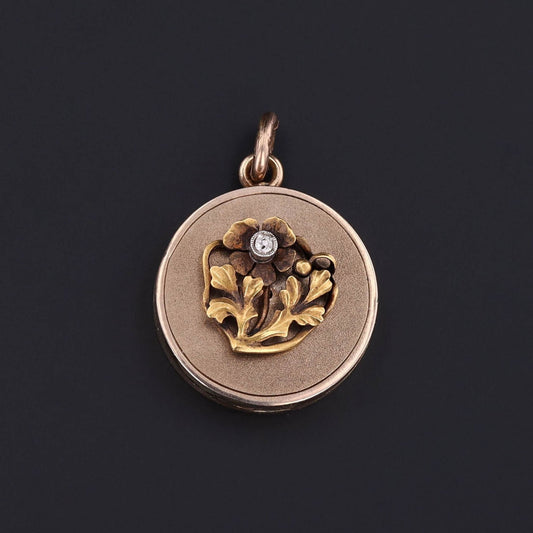 Antique Flower Locket of 10k Gold