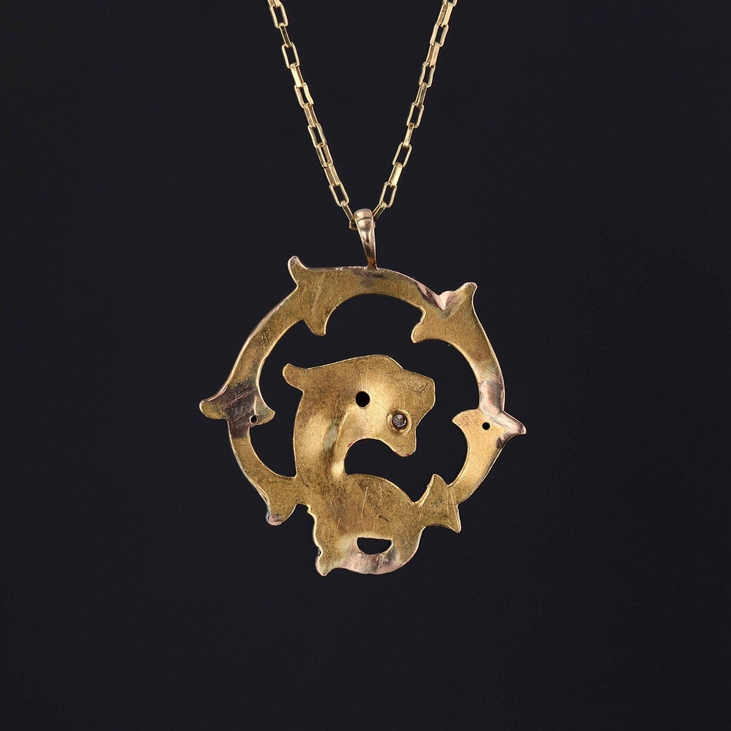 Antique Griffin Conversion Pendant of 14k Gold