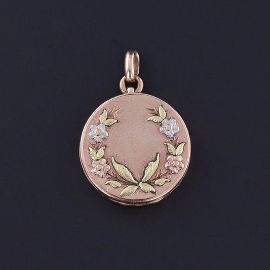 Antique Floral Locket of 9ct Gold