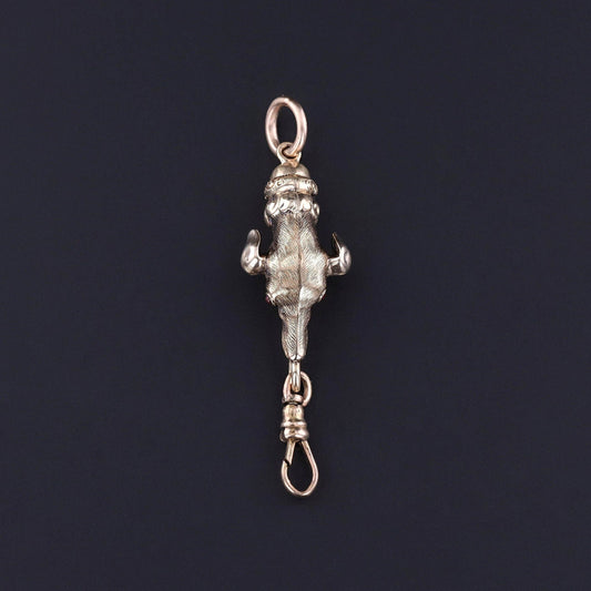 Antique Greyhound Charm Holder Swivel Clasp Pendant of 12k Gold
