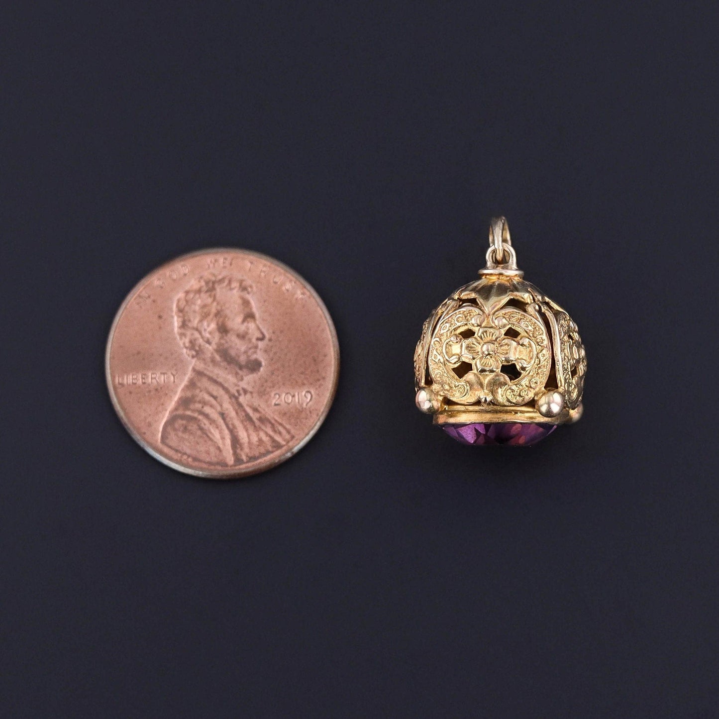 Antique Hat Pin Conversion Pendant of 10k Gold