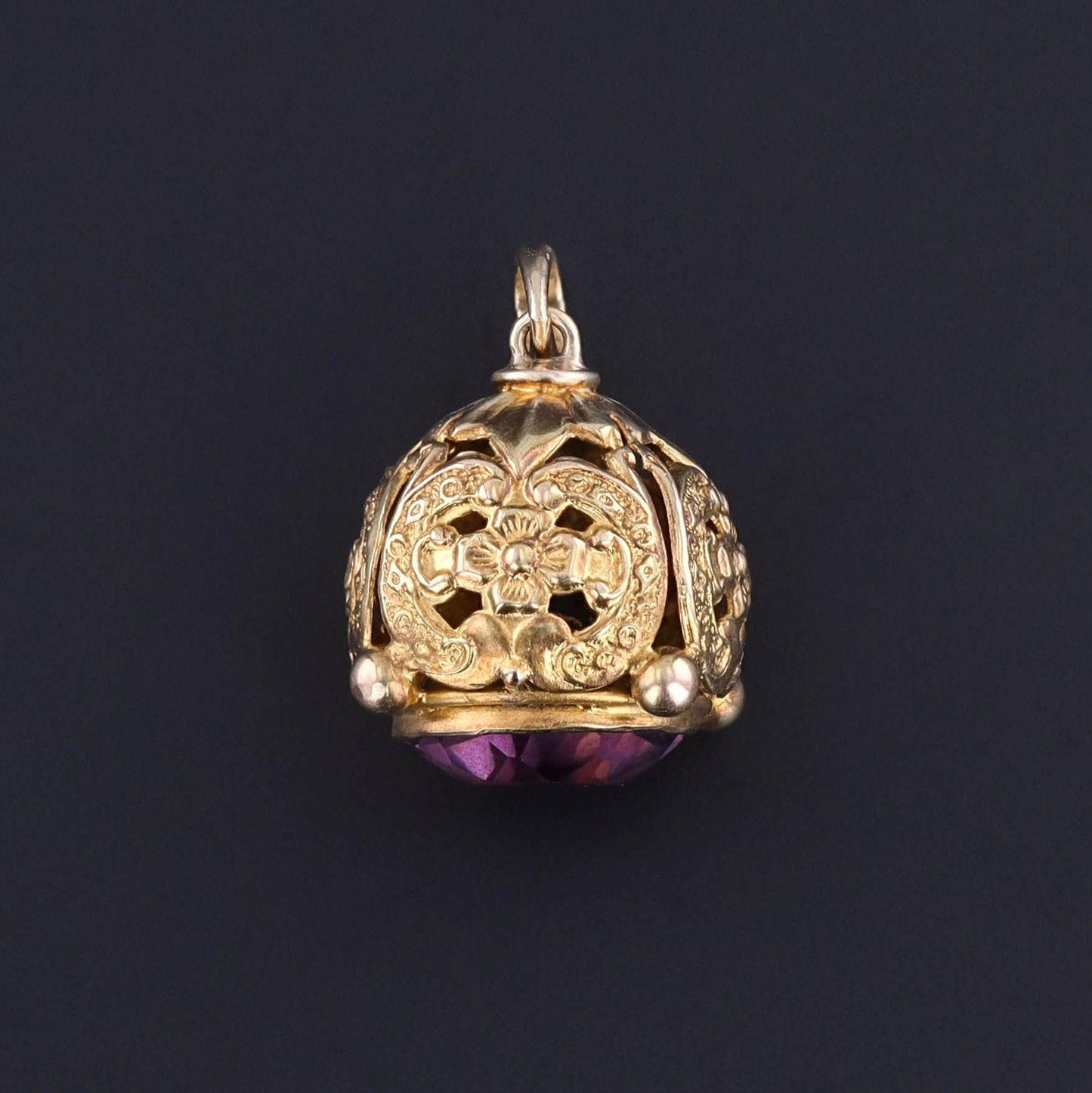 Antique Hat Pin Conversion Pendant of 10k Gold