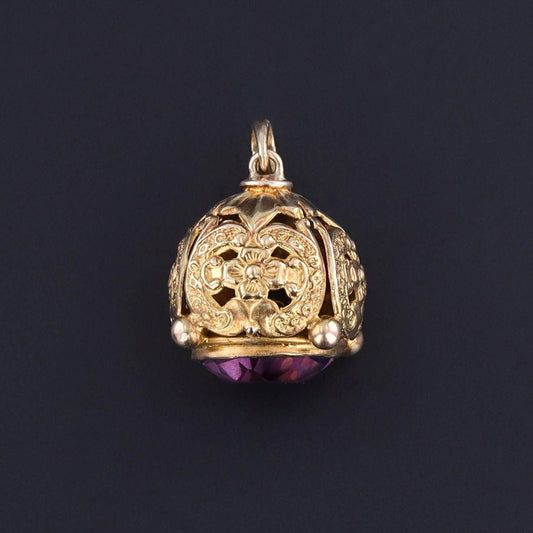 Antique Hat Pin Conversion Pendant of 10k Gold
