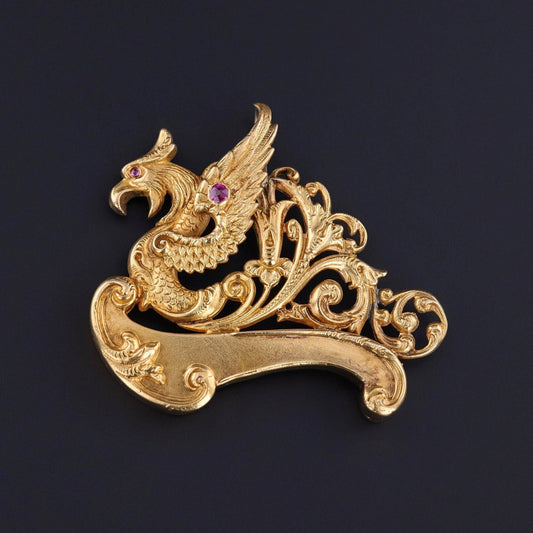Antique Griffin Pendant of 14k Gold