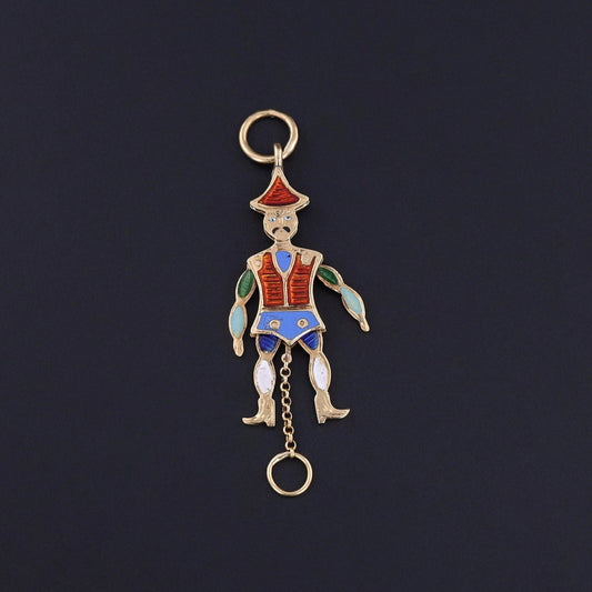 Antique French Enamel Charm of 18k Gold