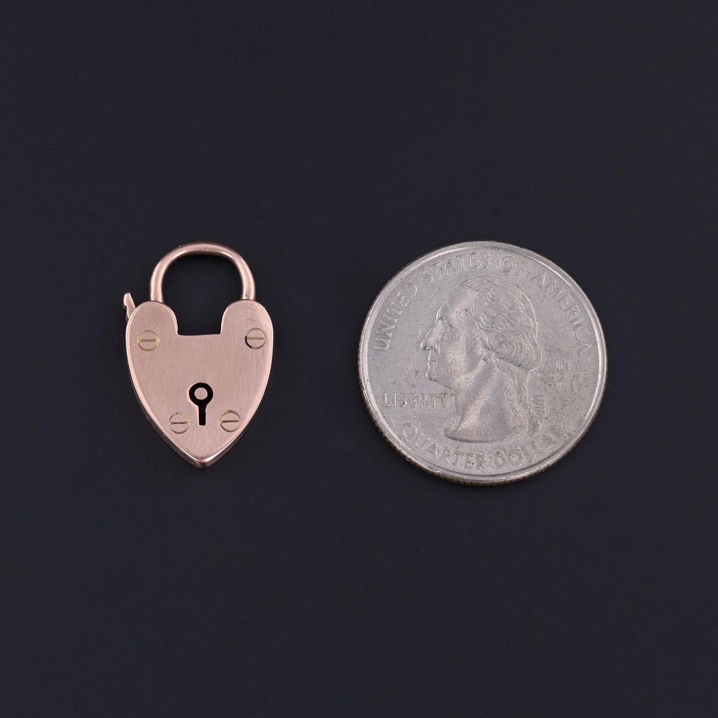 Antique Heart Lock Pendant or Clasp of 9ct Gold